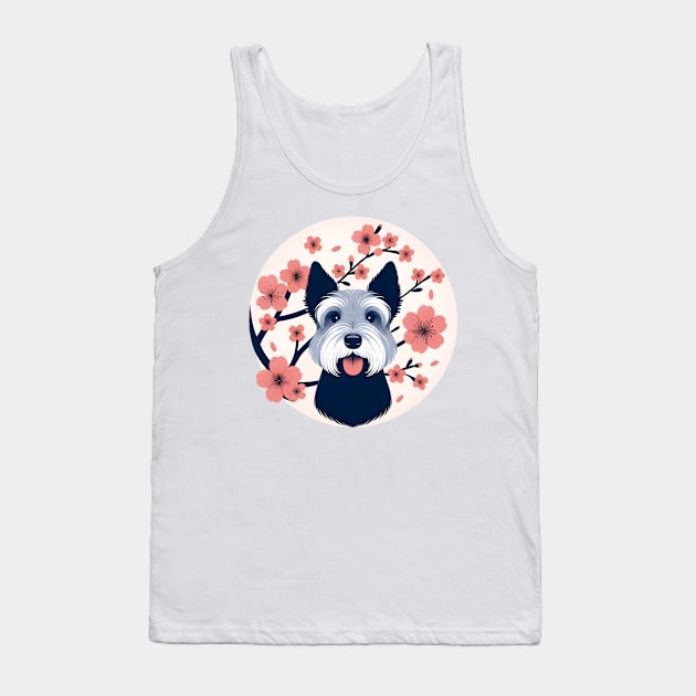 Cesky Terrier Celebrates Spring with Cherry Blossoms Tank Top by ArtRUs